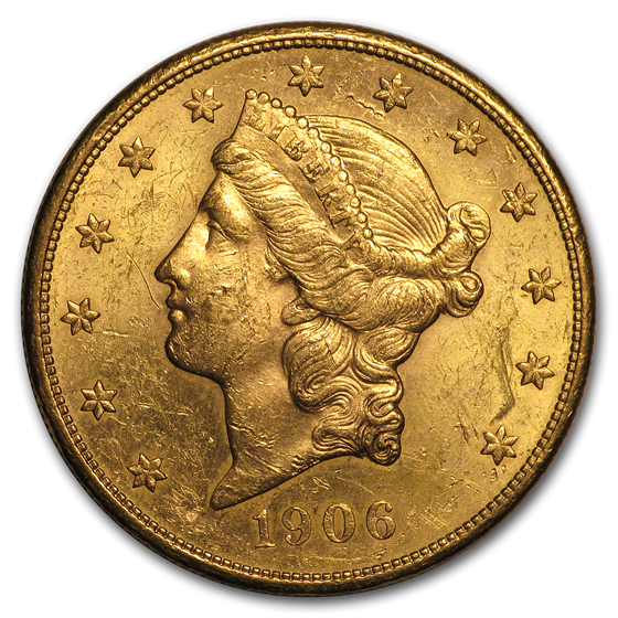1906-S $20 Liberty Gold Double Eagle AU 1906-S $20 Liberty Gold Double Eagle AU